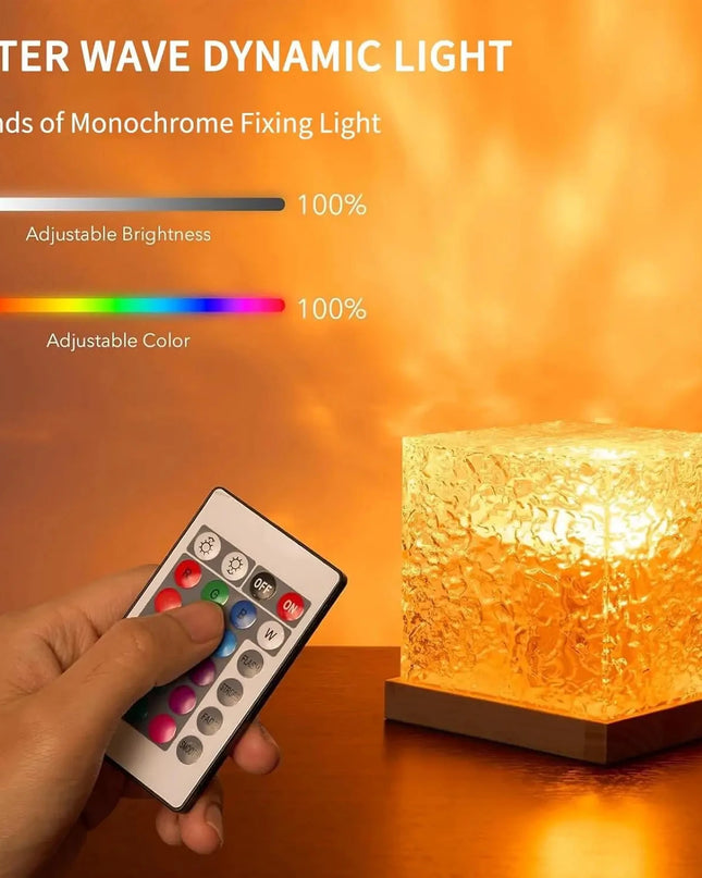 HOMEFISH RGB 16 Colors Night Light with Remote Ocean Wave Aurora Projector Rechargeable Table Lamp for Home Bedroom Decor
