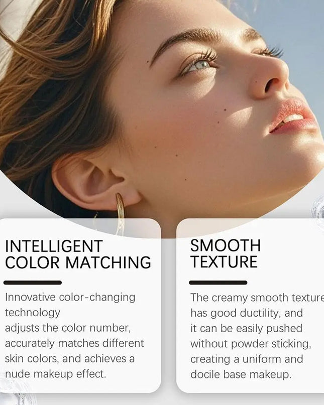 2-in-1 Color-Changing Foundation Stick Liquid Lightweight Moisturizing Brightening Foundation Color Changing For All Skin Types