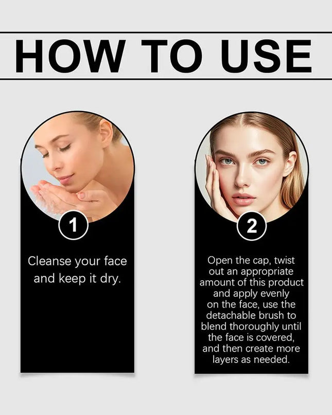 2-in-1 Color-Changing Foundation Stick Liquid Lightweight Moisturizing Brightening Foundation Color Changing For All Skin Types