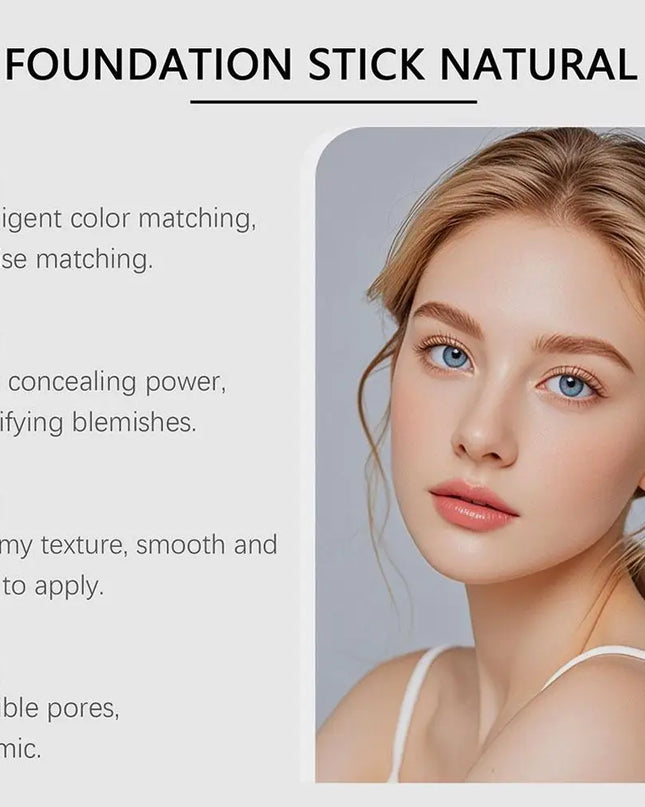 2-in-1 Color-Changing Foundation Stick Liquid Lightweight Moisturizing Brightening Foundation Color Changing For All Skin Types