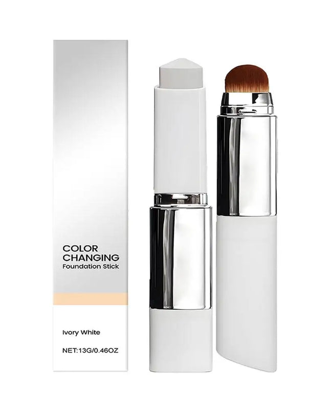 2-in-1 Color-Changing Foundation Stick Liquid Lightweight Moisturizing Brightening Foundation Color Changing For All Skin Types