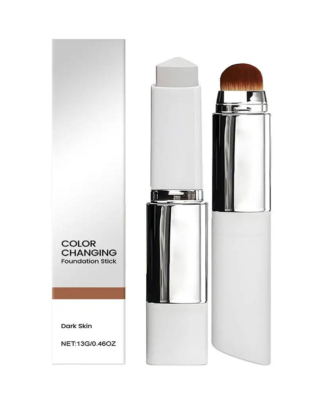 2-in-1 Color-Changing Foundation Stick Liquid Lightweight Moisturizing Brightening Foundation Color Changing For All Skin Types