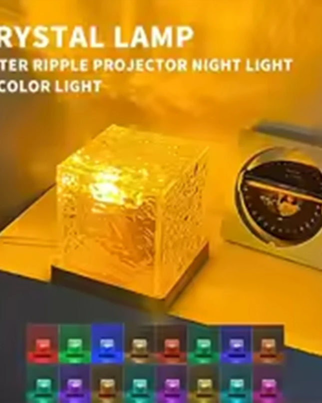 HOMEFISH RGB 16 Colors Night Light with Remote Ocean Wave Aurora Projector Rechargeable Table Lamp for Home Bedroom Decor