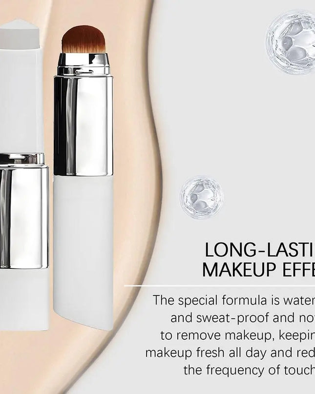 2-in-1 Color-Changing Foundation Stick Liquid Lightweight Moisturizing Brightening Foundation Color Changing For All Skin Types