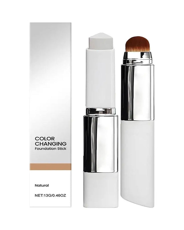 2-in-1 Color-Changing Foundation Stick Liquid Lightweight Moisturizing Brightening Foundation Color Changing For All Skin Types